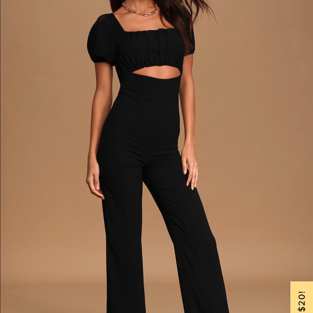 Lulus Black Cutout Jumpsuit, Size XS